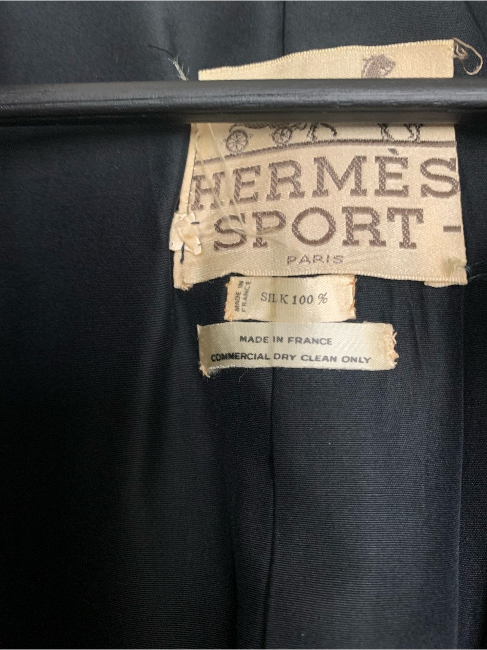 Hermes Black Trench Coat 100% Silk